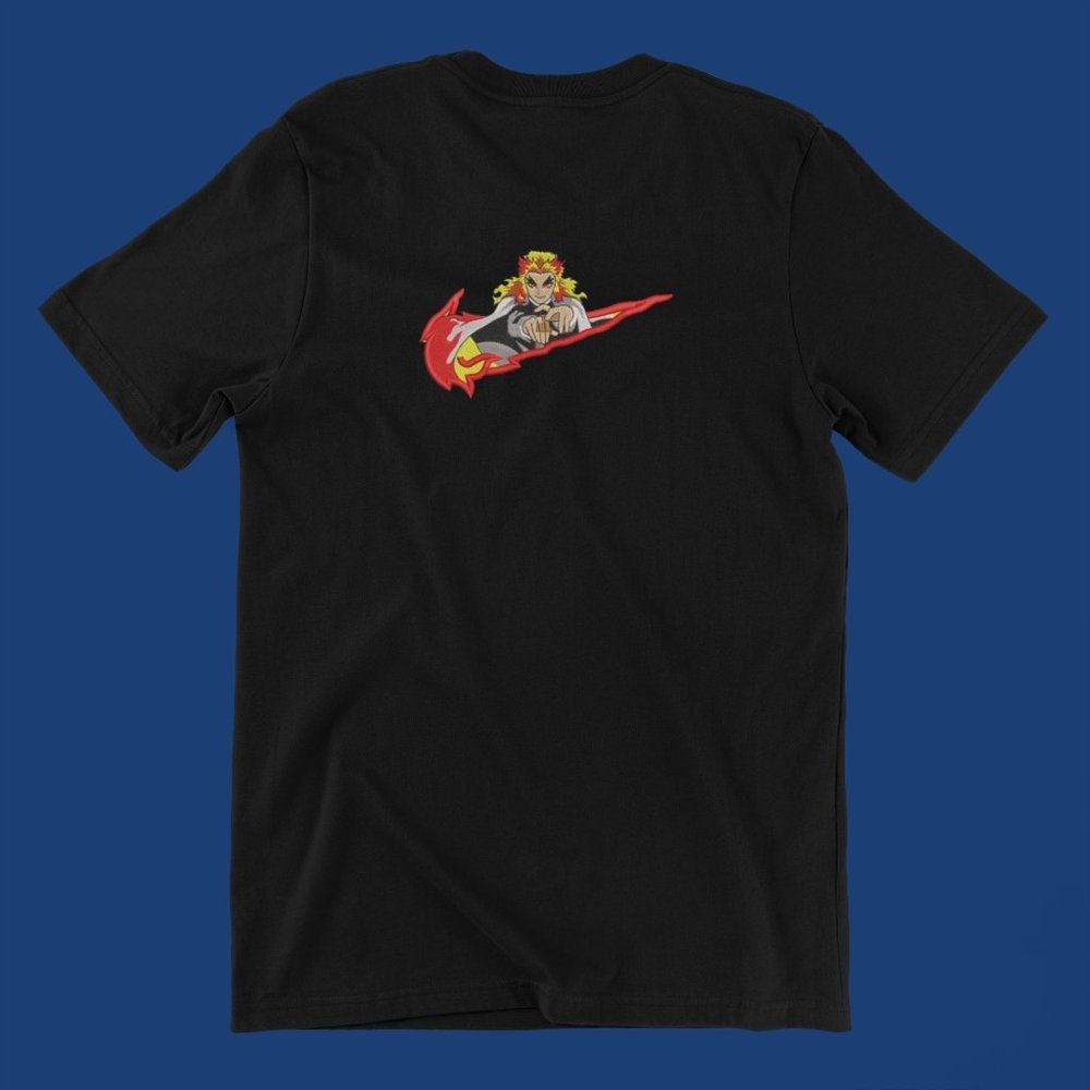 New- White&black Embroidered anime box T-shirt